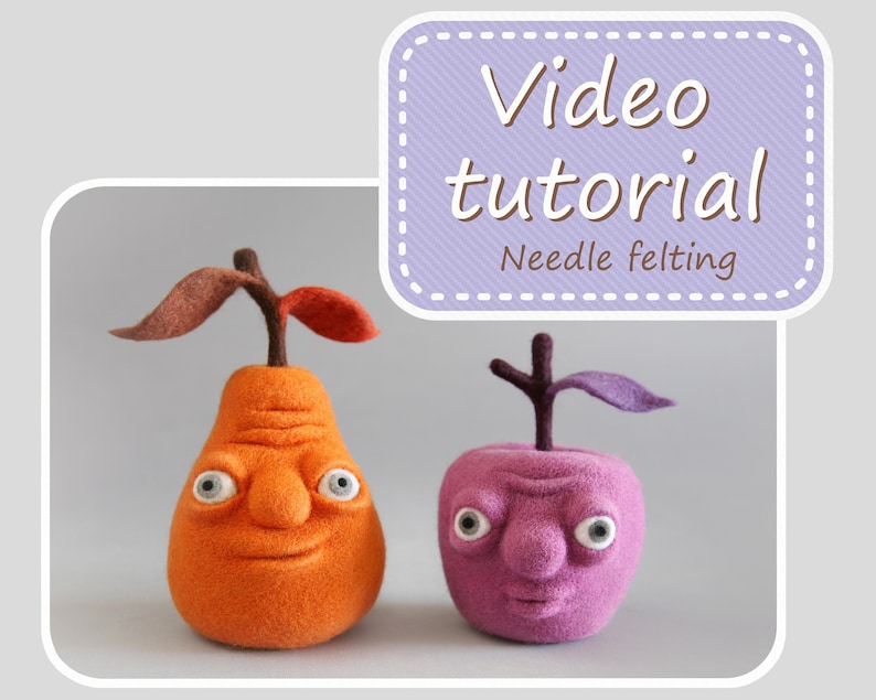 Needle felting tutorial / Pear / Pear and apple image 1