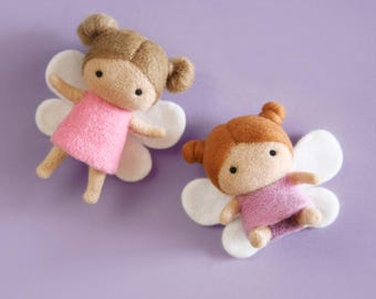 Needle Felted Wool Fairy Doll | Handmade Fantasy Figurine, Whimsical Decor