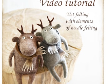 Tutorial on creating a felted deer with a scarf / Christmas deer / Reindeer
