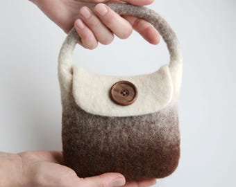 Felted bag, Felted bags, Bags for women, Felt bag, Natural sheep wool, Eco friendly, Felt handbag, Handmade