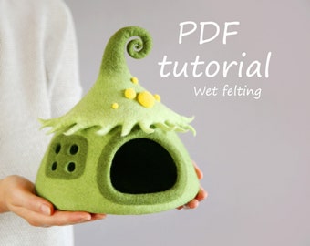 Felting tutorials / Wet felting / Needle felting / Patterns / Fairy house / Felted house