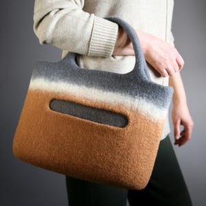 Felted bags, Felt bag, Handmade,  Felted shoulder bag, Women&#39;s bags , Natural sheep wool