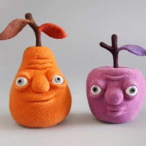 Felted set of pear and apple