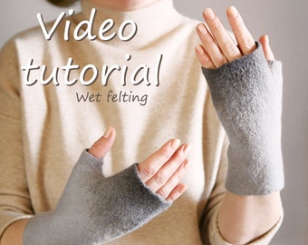 This is a detailed video tutorial on how to create fingerless mittens