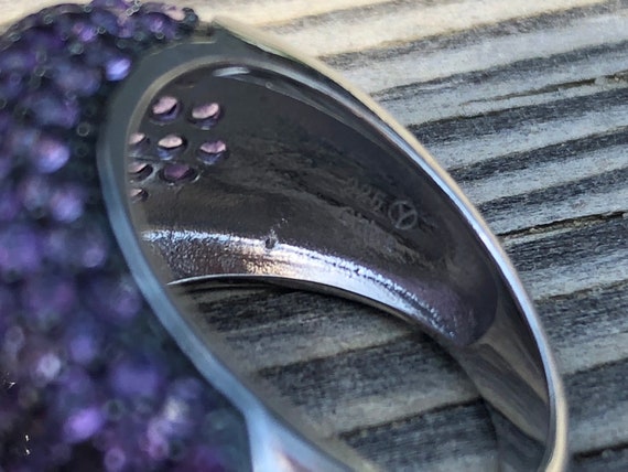 Signed "Y" Sterling Silver 925 Curvy Purple Ameth… - image 7