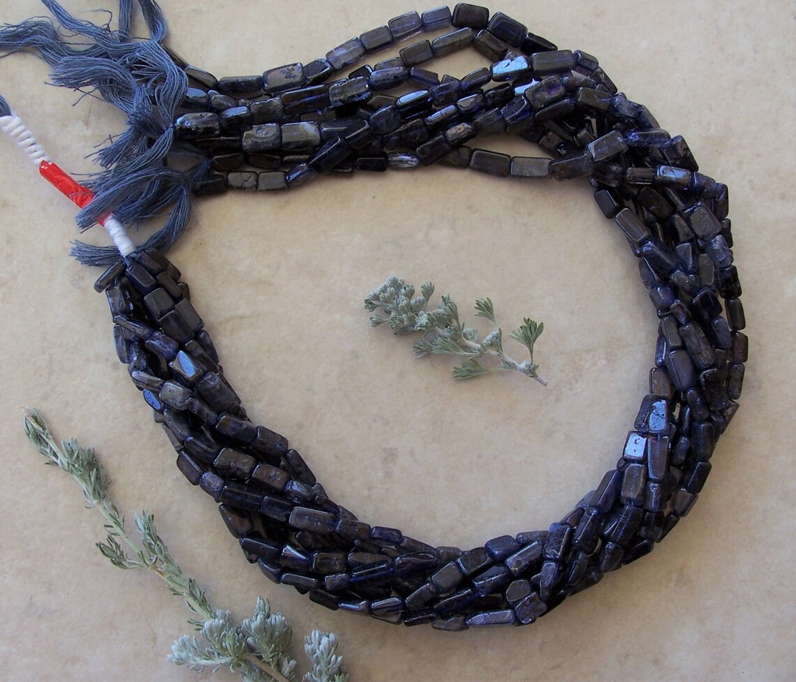 14 Strang Iolith Edelstein glatt kleine rechteckige | Etsy