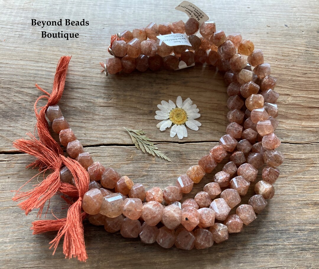 Light Rutilated Red Quartz Gemstone Faceted Chunky Round Twist Beads 10 Strand 8mm10mm CLOSEOUT