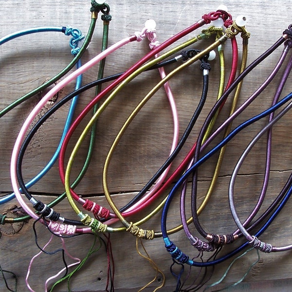 Silk Choker Necklace ~ 17" Length ~ 1 Piece ~ Add a Pendant ~ Assorted Colors ~ Sturdy Plastic Core Ideal For Use W/ Heavy Pendant