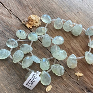 Prehnite Gemstone Smooth Polished Chunky Drop Briolette Beads ~ 15&quot; Strand ~ 13x18mm ~ 25 Pieces