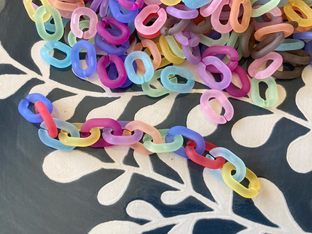 Translucent Linking Rings Frosted Transparent Acrylic Linking Rings ~ 50 Pieces ~ 19x13.5x3.5mm ...