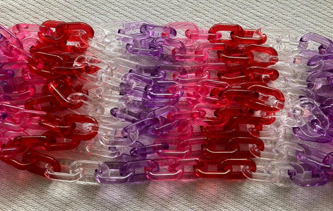 Translucent Linking Rings Transparent Large Acrylic Linking Rings Chunky Cable Chain ~ 19” Length ...