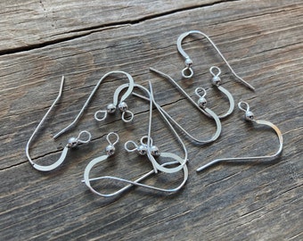 Sterling Silver Earwires with 2.5mm Ball ~ 22 Gauge ~ 10 Pieces ~ Bright Silver ~ .925 ~ 5 Pairs ~ Ear Wires