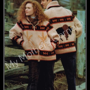Buffalo #559, Patons pdf knitting pattern, cowichan style, vintage, white buffalo,mymotherscorner,cardigan, jacket, canadian