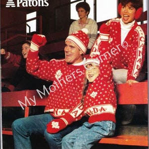 Home Team Sweater set #557,    pdf knitting pattern, cowichan style, vintage, white buffalo,true north knitting,cardigan, jacket, canadian