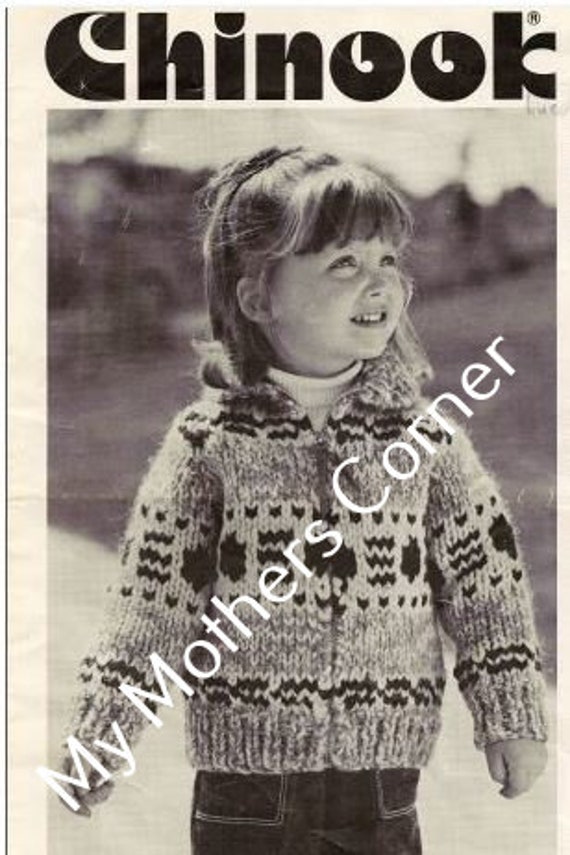 Chinook Sweater #29, Pdf Pattern, Cowichan Style, Vintage, White