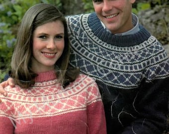 Fairisle Pullovers , #447 , pdf pattern, vintage,My Mothers Corner,cardigan, jacket, canadian