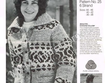 White Buffalo Sweater #25, pdf knitting pattern, cowichan style, vintage, white buffalo,true north knitting,cardigan, jacket, canadian