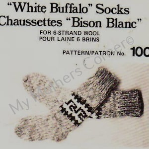 White Buffalo Socks #100, pdf knitting pattern, cowichan style, vintage, white buffalo,cardigan, jacket, canadian