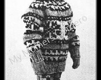 White Buffalo Sweater #10-c, pdf knitting pattern, cowichan style, vintage, white buffalo,true north knitting,cardigan, jacket, canadian