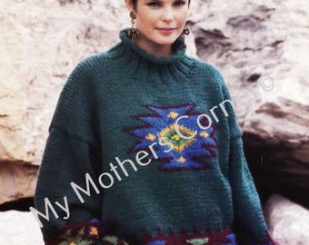 Distant Thunder Sweater,#573, pdf pattern, cowichan style, vintage, white buffalo,true north knitting,cardigan, jacket, canadian