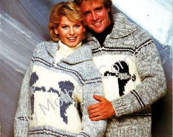 White Buffalo,#B6104, pdf pattern, cowichan style, vintage, white buffalo,true north knitting,cardigan, jacket, canadian