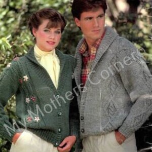 447 Country Cardigans , pdf pattern, vintage,My Mothers Corner,cardigan, jacket, canadian