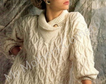 490 Brave New Aran , pdf pattern, vintage,My Mothers Corner,cardigan, jacket, canadian