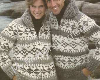 White Buffalo,#6131, pdf pattern, cowichan style, vintage, white buffalo,true north knitting,cardigan, jacket, canadian