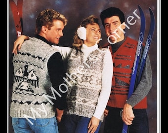 White Buffalo Vest #B6400,    pdf pattern, cowichan style, vintage, white buffalo,true north knitting,cardigan, jacket, canadian
