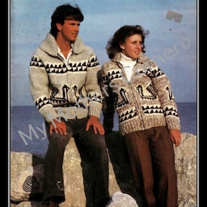 White Buffalo,#6124, pdf pattern, cowichan style, vintage, white buffalo,true north knitting,cardigan, jacket, canadian