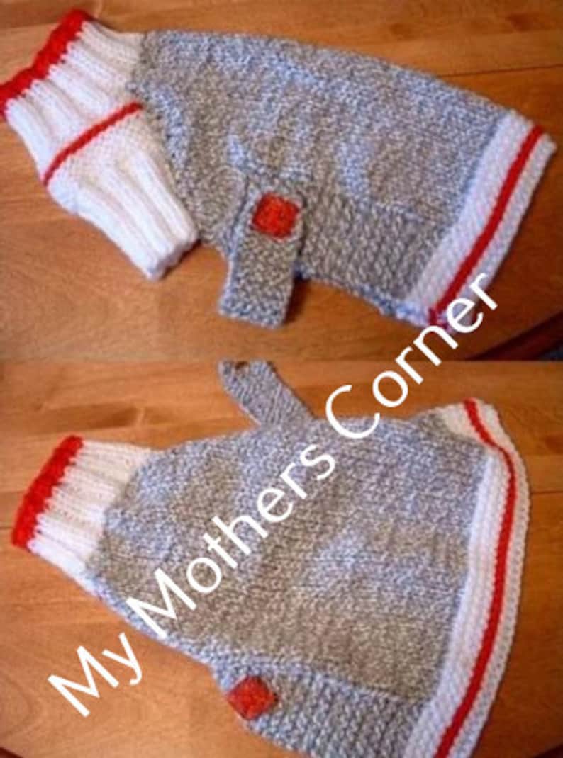 Sock Monkey Dog Sweater Pattern… PDF My Mothers Corner - Etsy Canada