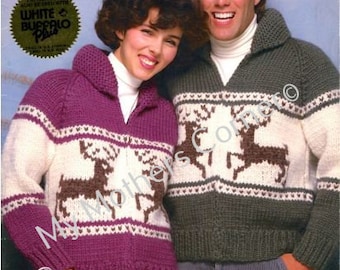 White Buffalo,#B6111, pdf pattern, cowichan style, vintage, white buffalo,true north knitting,cardigan, jacket, canadian