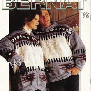 Indian Blanket #1295, pdf knitting pattern, cowichan style, vintage, white buffalo,mymotherscorner,cardigan, jacket, canadian