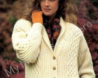 646 Classic Cables, pdf pattern, vintage,My Mothers Corner,cardigan, jacket, canadian