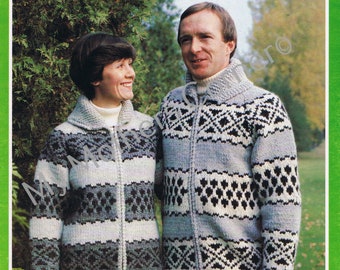 White Buffalo  Sweater #379, pdf knitting pattern, cowichan style, vintage, white buffalo,cardigan, jacket, canadian