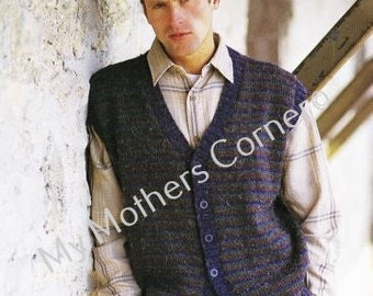 Débardeur country gentleman, n° 583, modèle pdf, style cowichan, vintage, buffle blanc, tricot vrai nord, cardigan, veste, canadien
