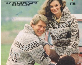 White Buffalo,#6116, pdf pattern, cowichan style, vintage, white buffalo,true north knitting,cardigan, jacket, canadian