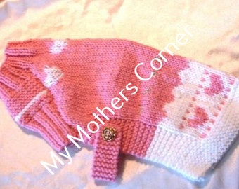 Pink Lady Dog Sweater Pattern...   PDF, my mothers corner, original pattern, easy knitting