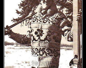 White Buffalo Sweater #20, pdf knitting pattern, cowichan style, vintage, white buffalo,true north knitting,cardigan, jacket, canadian