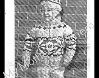 White Buffalo  Sweater #120, pdf knitting pattern, cowichan style, vintage, white buffalo,cardigan, jacket, canadian