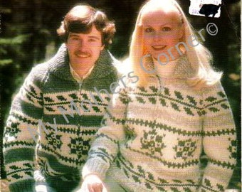 White Buffalo,#6125, pdf pattern, cowichan style, vintage, white buffalo,true north knitting,cardigan, jacket, canadian