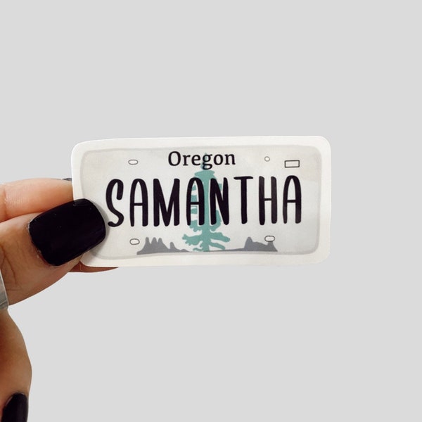 Personalized Oregon Licenses Plate Waterproof Sticker | Waterproof Magnet | Oregon Souvenir | Personalized Name Souvenir