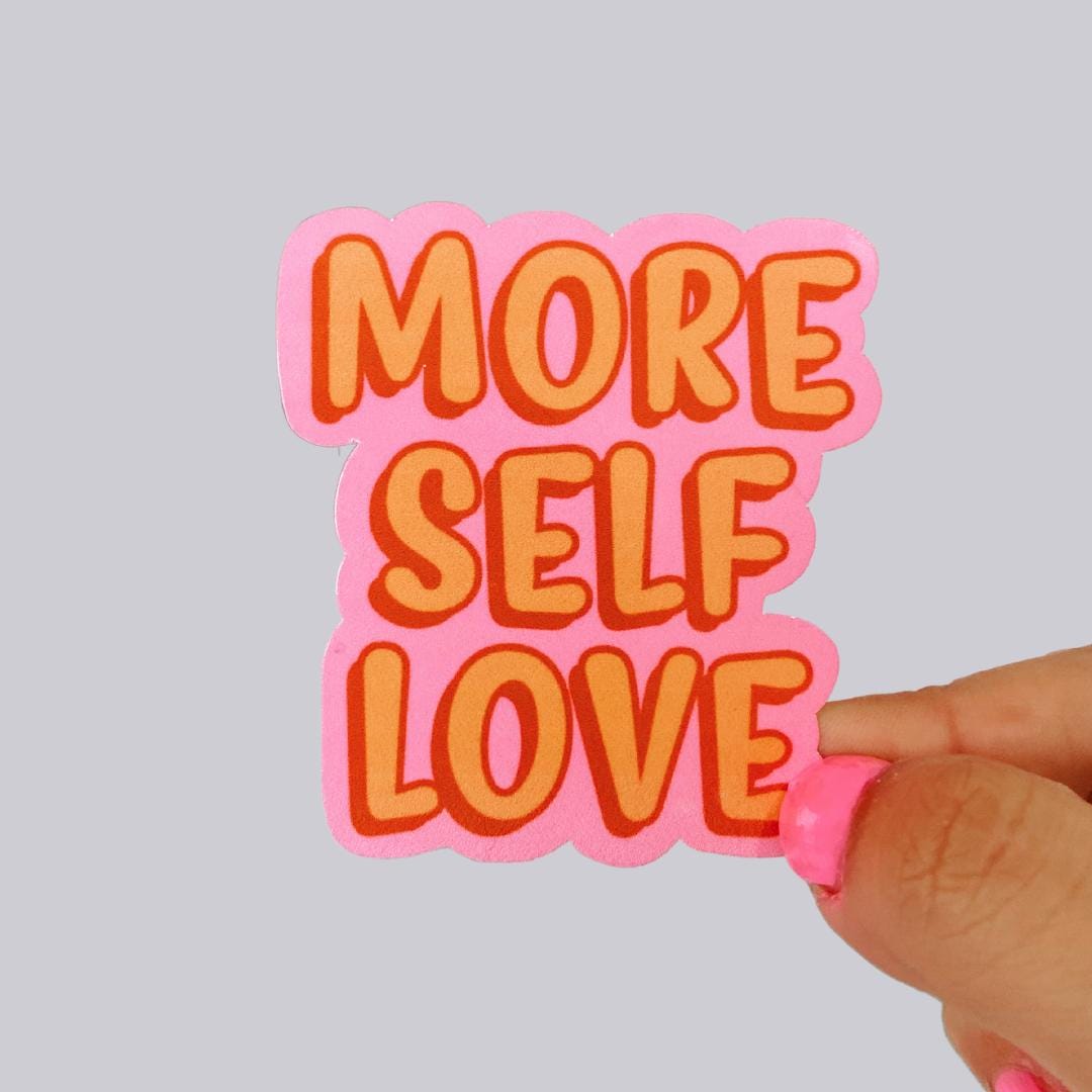 Self Love Waterproof Sticker | Pink and Orange Magnet - Etsy