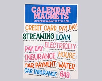 Expenses Calendar Magnets | Bills Organization, Fridge Decor