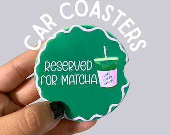 Handmade Ceramic Car Coaster | Matcha Lover Gift car accessories new driver gift