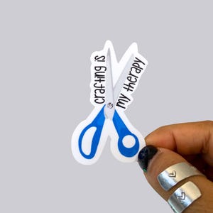Crafting Is My Therapy Scissors Waterproof Sticker / Magnet | Craft Lover | Crafter Gift | Crafty Sticker