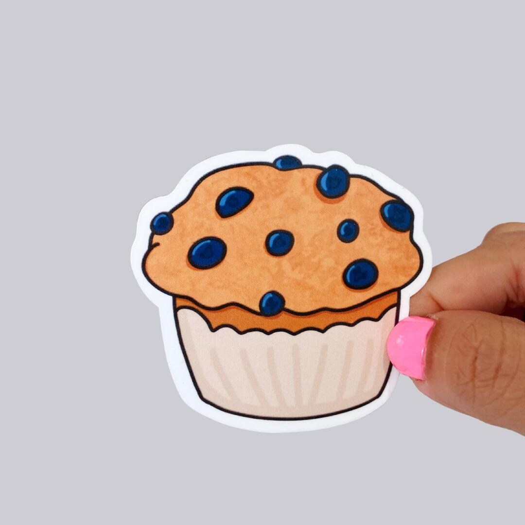 Blueberry Muffin Waterproof Sticker | Breakfast Food Lover Magnet ...
