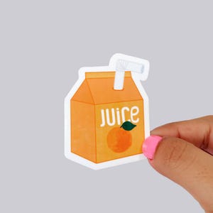 Orange Juice Carton Waterproof Sticker & Magnet | OJ | Juice drink magnet | juice carton stickers | orange juice box sticker