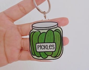 Pickle Jar Acrylic Keychain | Quirky Food Lover Giftcar accessories