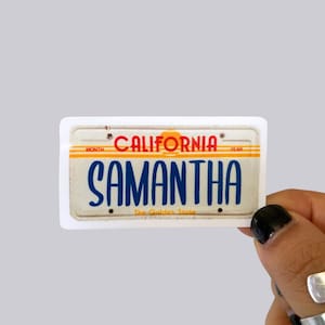 Personalized California Licenses Plate Waterproof Sticker | Waterproof Magnet | California Souvenir | Personalized Name Sticker